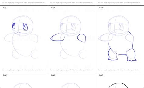 How To Draw Squirtle From Pokemon Printable Drawing Sheet By