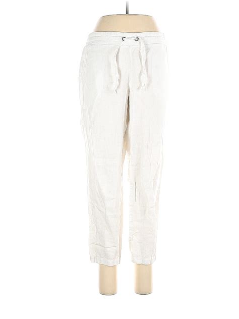 Athleta 100 Linen Solid White Linen Pants Size M 62 Off ThredUP