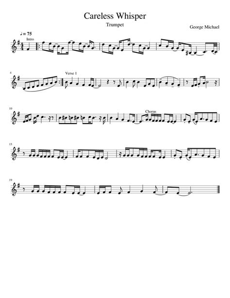 Careless Whisper Music Notes Trumpet