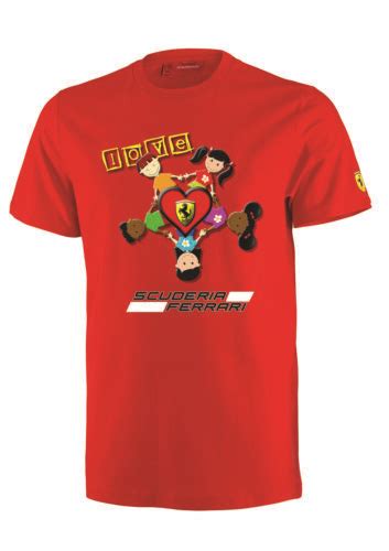 T SHIRT T Shirt Formel 1 für Kinder I Love Scuderia Ferrari Team Kids