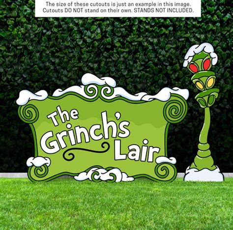 The Grinchs Lair Sign Grinch Yard Decoration Grinch Street Set Whoville Yard Sign Printed On