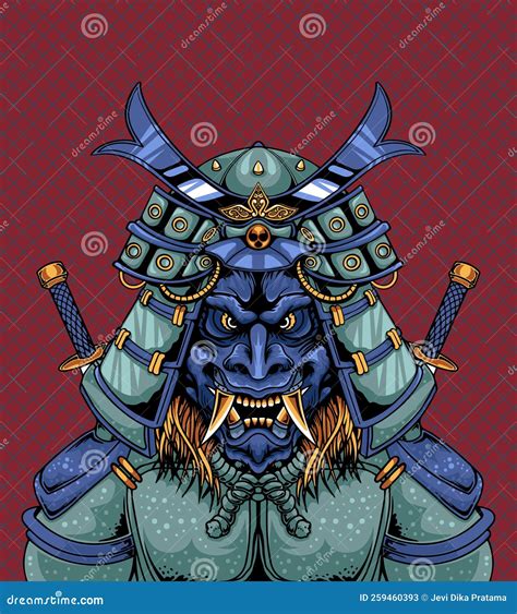 Japan Samurai Art Warrior Illustration Stock Vector Illustration Of