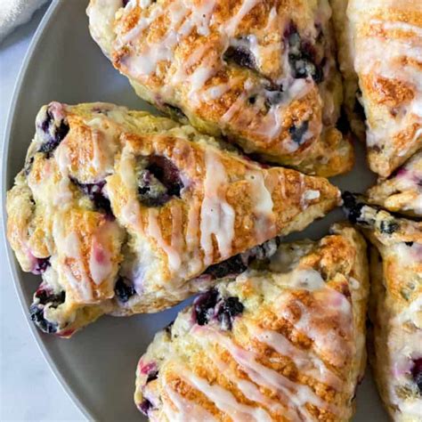 Lemon Blueberry Scones With Lemon Glaze Sugary Logic