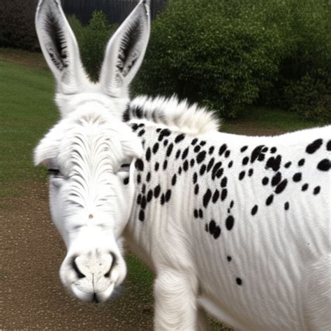 White Donkey Hinney with Spots · Creative Fabrica