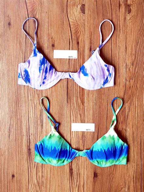 Tie Dye Underwire High Leg Bikini Swimsuit W T I Design