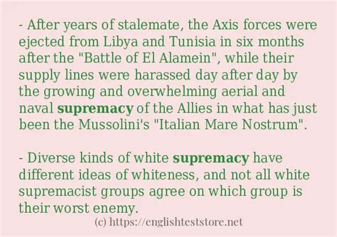 "supremacy" - some sentence examples - EnglishTestStore Blog