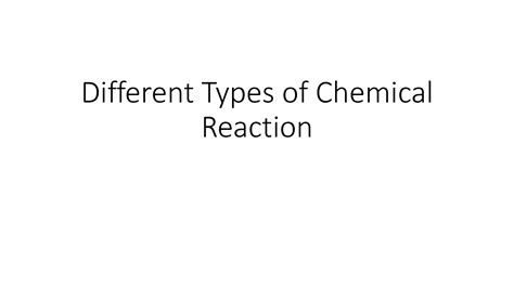 Solution Different Types Of Chemical Reaction Studypool