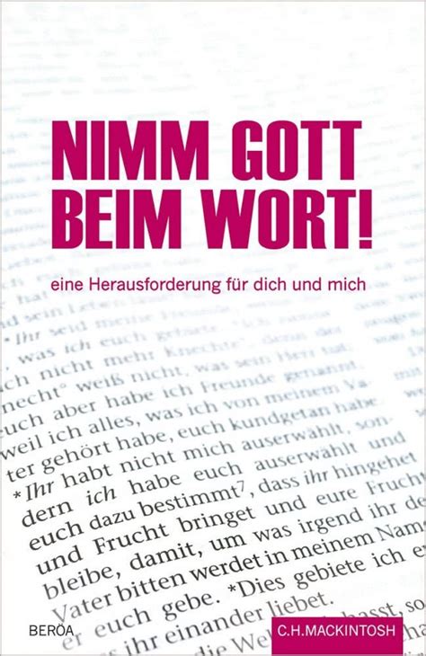 Nimm Gott Beim Wort Eine Herausforderung F R Dich Und Mich