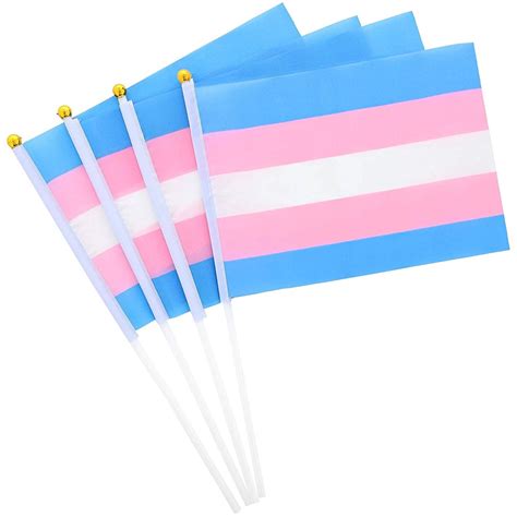 60 Pack Transgender Handheld Pride Flags LGBTQ Accessory, 8.3 x 5.5 ...