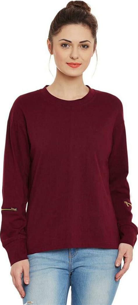 Buy Miss Chase Women Maroon Solid Cotton Single Top Online At Best Prices In India Jiomart