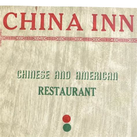 VINTAGE 1940S CHINA Inn Chinese American Restaurant Menu Washington DC ...