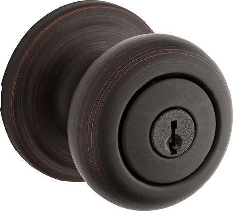 Weiser Troy Venetian Bronze Front Door Knob With Lock And Key Exterior Interior Door Handles