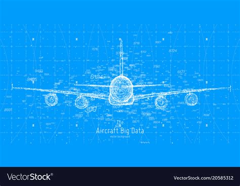 Abstract plane big data graph visualization Vector Image