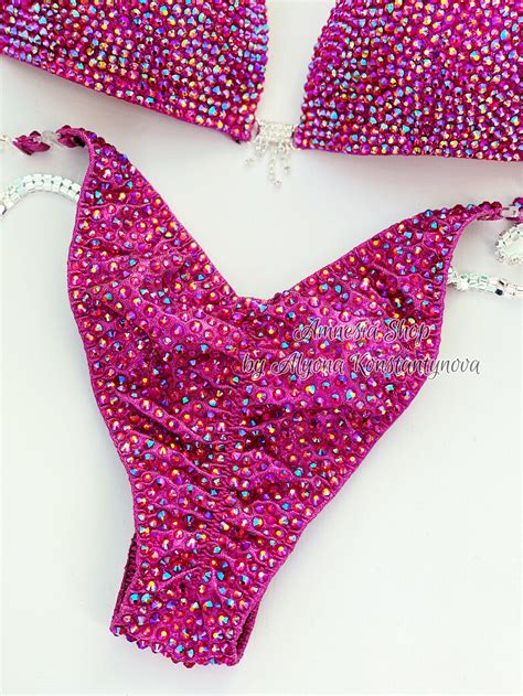 Wettkampf Bikini Set Strass Fitness Npc Bikini Anzug Etsy De