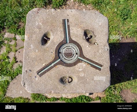 An Ordnance Survey Triangulation Station On Ditchling Beacon In Sussex