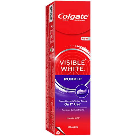 Buy Colgate Visible White Purple Toothpaste Colour Corrects Yellow