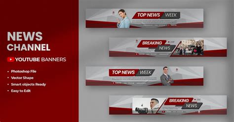 News Channel Youtube Banners Social Media Ft News And Youtube Envato