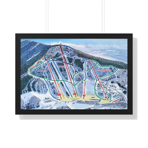 Crotched Mountain NH Trail Map Framed Poster New Hampshire Ski Resort ...