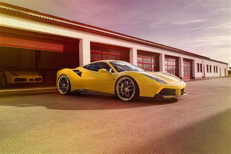 Novitec Rosso Ferrari 488 GTB 2016 Yellow Car Sport Car Car