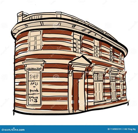 Illustration of Hong Kong Historical Building Stock Vector ...