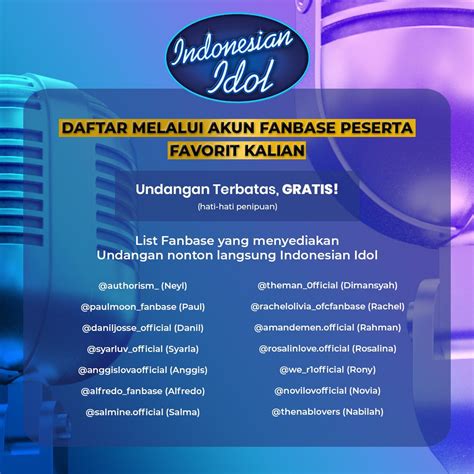 Indonesianidol On Twitter Halo Idol Lovers Mindol Ada Info Penting