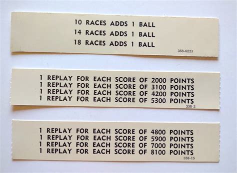 Paddock Pinball Machine Score Cards Original NOS Unused 1969 Vintage ...