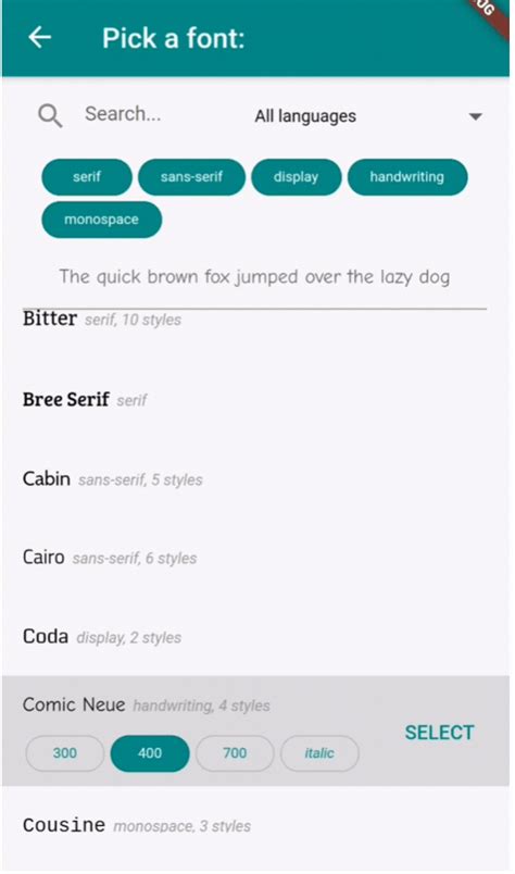 Flutter Font Picker Flutter Package In Fonts Category Flutter Gems