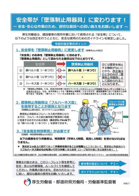 「フルハーネス型墜落防止用器具取扱い特別教育」開催について随時更新 静岡県広告美術業協同組合