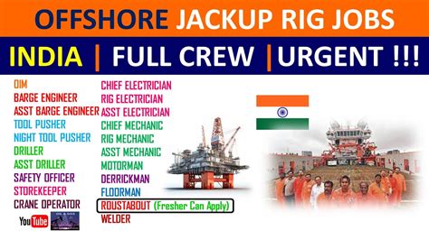 Offshore Jackup Rig Jobs In India Full Crew Required Fresher Can