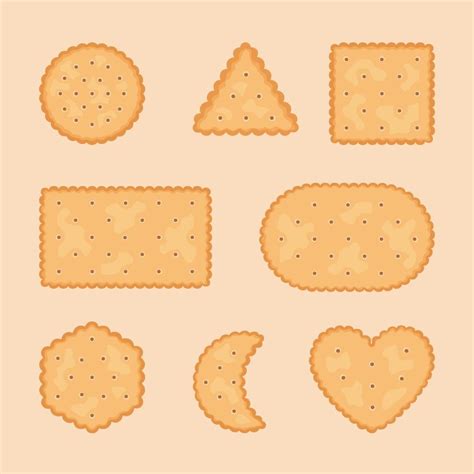 Assorted Shapes Biscuits Crackers Set 3145779 Vector Art At Vecteezy