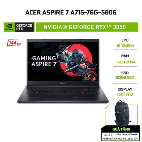 Laptop Acer Aspire A G I H Gb Gb Rtx Gb