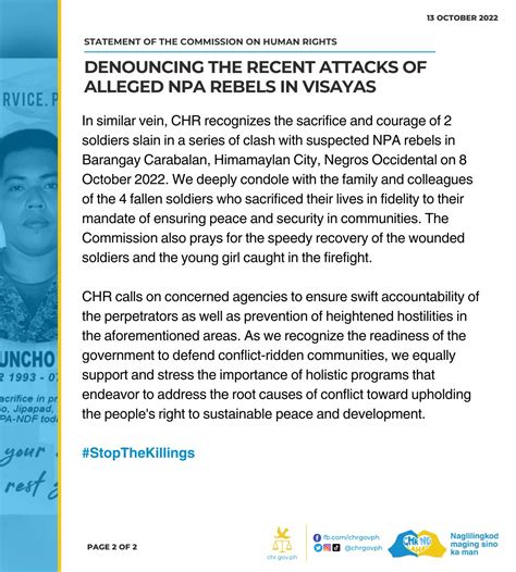 CHR Philippines On Twitter READ Statement Of The Commission On Human