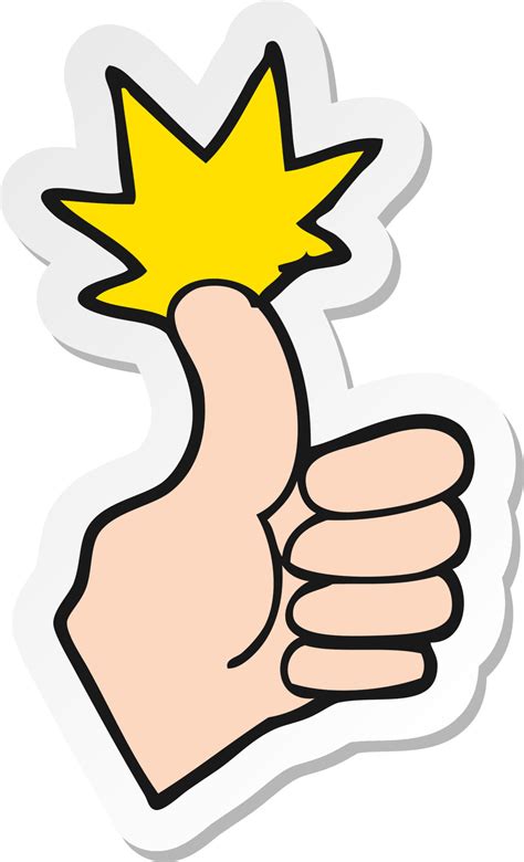 Sticker Of A Cartoon Thumbs Up 10720644 Vector Art At Vecteezy