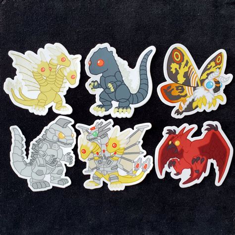 Godzilla Sticker King Ghidorah Sticker Mothra Sticker Mechagodzilla