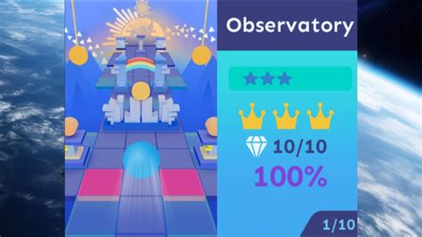 【滾動的天空 Rolling Sky】觀象台 Observatory ⭐️⭐️⭐️｜perfect Run 100全石全冠 Youtube