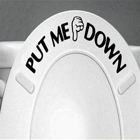 Grappig Put Me Down Toilet Seat Sticker Teken Geba Grandado