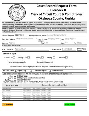 Fillable Online Request For Court Records Fax Email Print PdfFiller