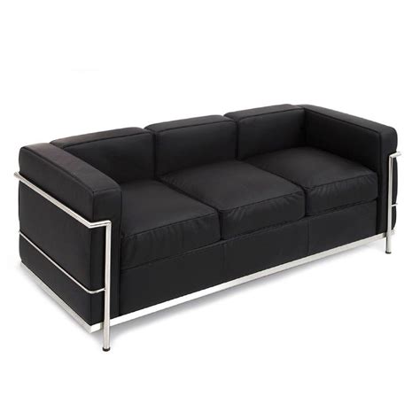 Sofá LC2 Le Corbusier Style Piel Negra Xitia HOME