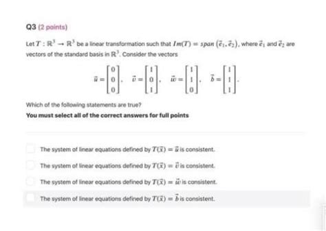 Solved Lot T R3→r3 Be A Linear Transformation Such That