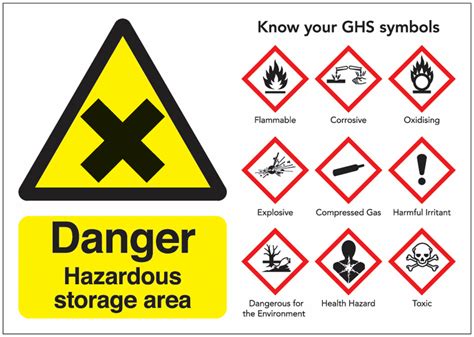 Danger Hazardous Storage Area Guidance Safety Signs Seton