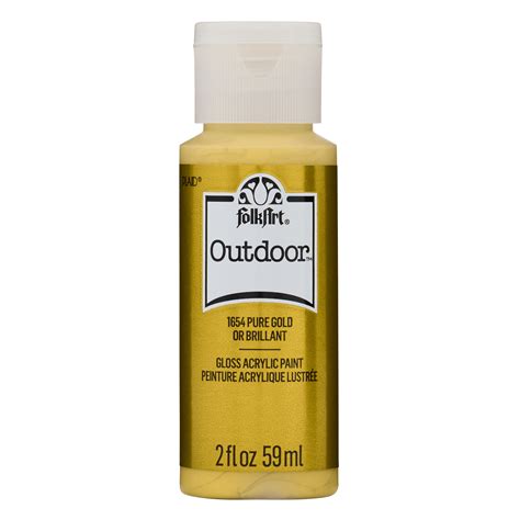 FolkArt Outdoor Metallic Pure Gold Paint 2 Fl Oz Walmart