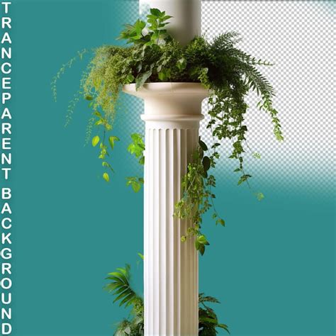 Premium PSD There Is A Plant Growing On The Top Of A Pillar On