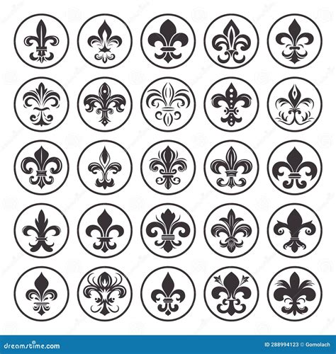 Heraldic Lily Icons Fleur De Lis Icons Fleur De Lis Silhouettes