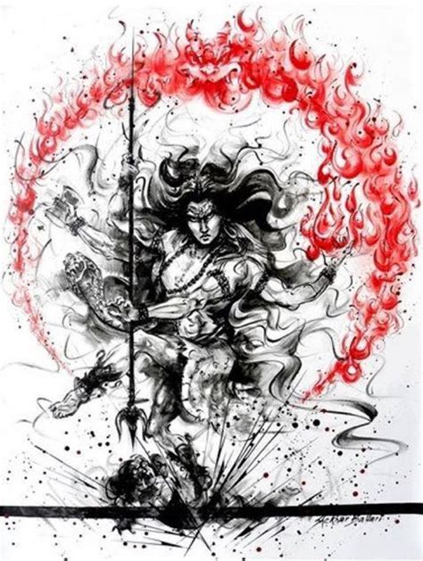 Shiva Rudra Shiva Cartoon Drawing - canvas-point