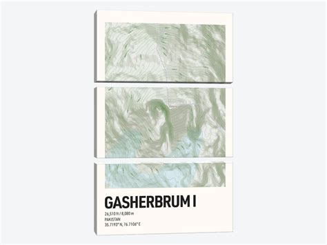 Gasherbrum l Topographic Map Art Print by avesix | iCanvas