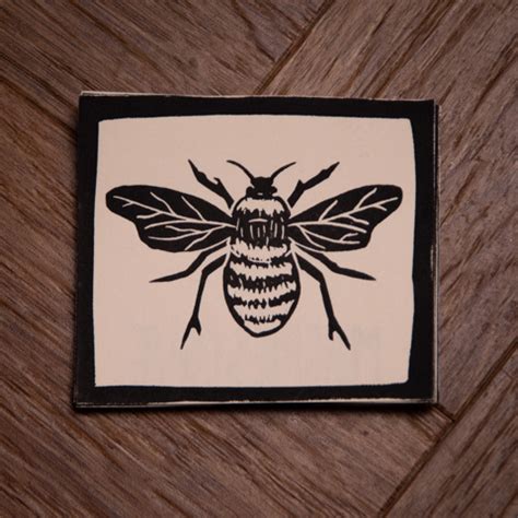 Bee Mini Lino Print Magpie S Cove S Ko Fi Shop Ko Fi Where