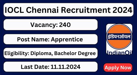 Iocl Chennai Recruitment Apprentice Posts Apply Now