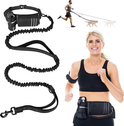 Hands Free Dog Leash With Updated Zipper Pouch Waist