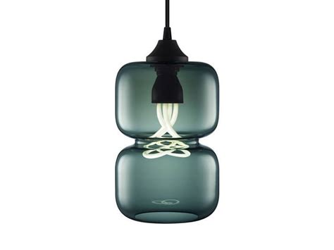 Handmade Blown Glass Pendant Lamp PINCH CHROMA By Niche Modern Design