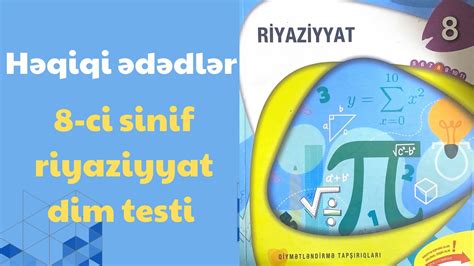 H Qiqi D Dl R C Variant Qapal Tipli Test Ci Sinif Yeni Riyaziyyat